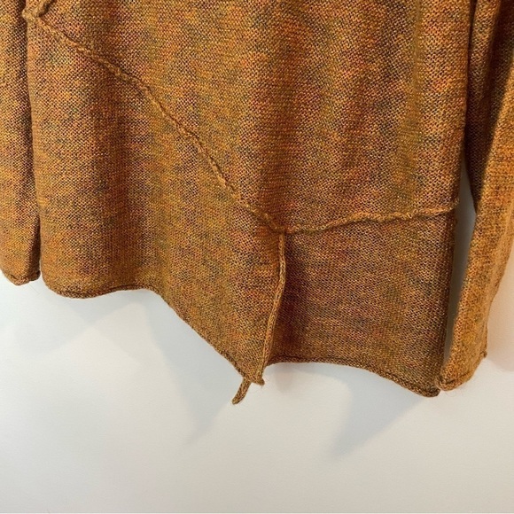 Habitat Asymmetrical Knit Sweater Womens S Orange Multicolour Pullover Lagenlook - Picture 4 of 8